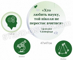Композиція стендів "Хто любить науку"
