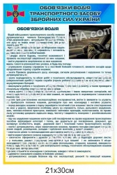 Стенд "Обов'язки водія ЗСУ"