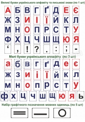 Комплект магнітів для навчання грамоти з буквами