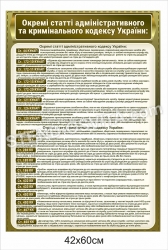 Стенд “Окремі статті адміністративного та кримінального кодексу 
