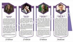 Комплект стендів з видатними фізиками